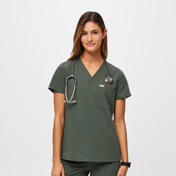 Figs Tops - Women's Figs Catarina scrub top - Moss - small